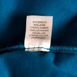 Pre Owned Diane Von Furstenberg Blue Wool Thane Gathered Detailed Dress S