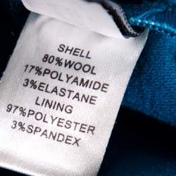 Pre Owned Diane Von Furstenberg Blue Wool Thane Gathered Detailed Dress S