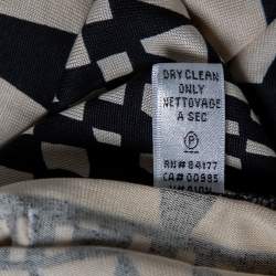 Pre Owned Diane von Furstenberg Black Patterned Silk Knit Victorio Dress S