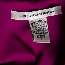 Pre Owned Diane von Furstenberg Fuchsia Knit Leigh Dress M