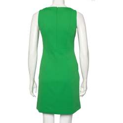 Pre Owned Diane von Furstenberg Green Textured Carpreena Short Dress S