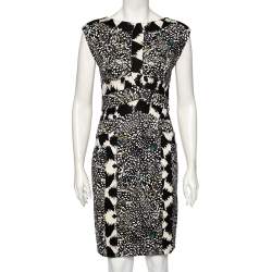 Pre Owned Diane Von Furstenberg Multicolor Printed Silk Knit Stirling Dress S