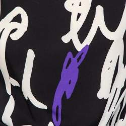 Pre Owned Diane von Furstenberg Multicolor Printed Silk And Synthetic Draped Harro Dress S