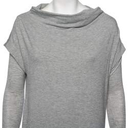 Pre Owned Diane von Furstenberg Grey Knit Financier Sweatshirt Dress S