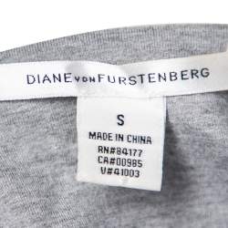 Pre Owned Diane von Furstenberg Grey Knit Financier Sweatshirt Dress S