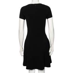 Pre Owned Diane von Furstenberg Black Crepe Hansine Flared Short Dress S
