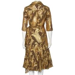 Pre Owned Diane von Furstenberg Olive Green Fil Coupe Taffy Wrap Midi Dress S