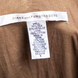 Pre Owned Diane von Furstenberg Olive Green Fil Coupe Taffy Wrap Midi Dress S