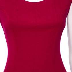 Pre Owned Diane von Furstenberg Berry Pink Jersey Manette Sheath Dress S 