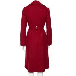 Pre Owned Diane von Furstenberg Red Wool Mikhaila Belted Coat S