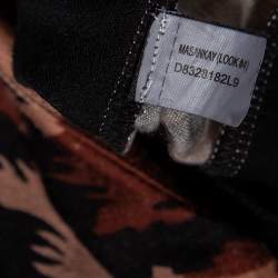 Diane von Furstenberg Black & Brown Leopard Printed Wool Masankay Dress S