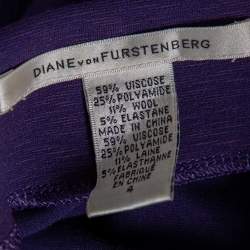 Pre Owned Diane Von Furstenberg Purple Knit Basuto Short Dress S