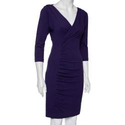 Pre Owned Diane Von Furstenberg Purple Knit Basuto Short Dress S