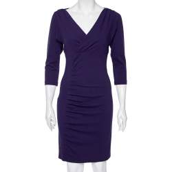Pre Owned Diane Von Furstenberg Purple Knit Basuto Short Dress S