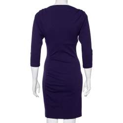 Pre Owned Diane Von Furstenberg Purple Knit Basuto Short Dress S