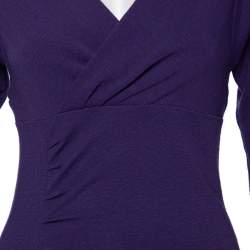 Pre Owned Diane Von Furstenberg Purple Knit Basuto Short Dress S