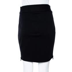 Pre Owned Diane von Furstenberg Black Knit Meg Zip Pencil Skirt S