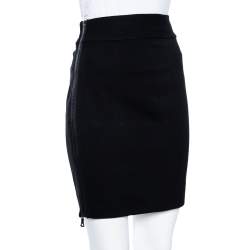 Pre Owned Diane von Furstenberg Black Knit Meg Zip Pencil Skirt S