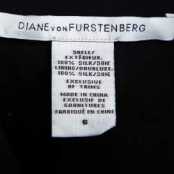 Pre Owned Diane Von Furstenberg Black Sequin Embellished Silk Pauletta Dress M