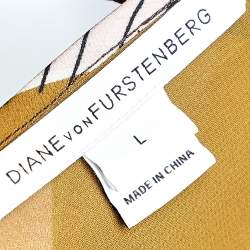 Pre Owned Diane von Furstenberg Multicolor Printed Silk Khalila Top L