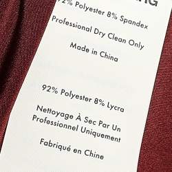 Pre Owned Diane von Furstenberg Burgundy Leopard Pattern Devore Katherine Wrap Dress L