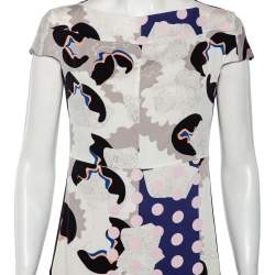 Pre Owned Diane von Furstenberg Multicolored Printed Silk Asami Dress M