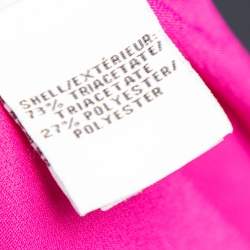 Pre Owned Diane von Furstenberg Pink & Orange Crepe Kera Combo Halter Neck Dress L 