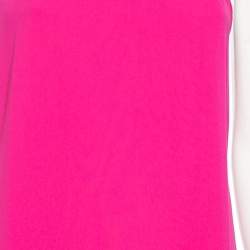 Pre Owned Diane von Furstenberg Pink & Orange Crepe Kera Combo Halter Neck Dress L 