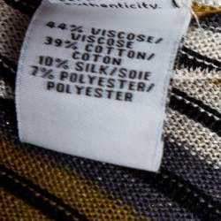 Pre Owned Diane von Furstenberg Multicolored Striped Lurex Knit Cadenza Wrap Dress M