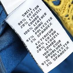 Pre Owned Diane von Furstenberg Yellow Lace Contrast Lined Shift Dress M