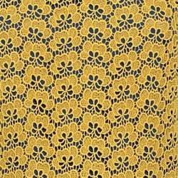 Pre Owned Diane von Furstenberg Yellow Lace Contrast Lined Shift Dress M