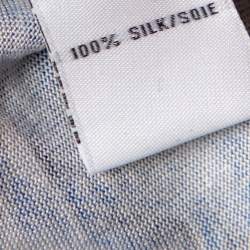 Pre Owned Diane Von Furstenberg Blue Printed Silk Knit Nollie Dress L