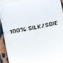 Pre Owned Diane Von Furstenberg Blue Printed Silk Dress L