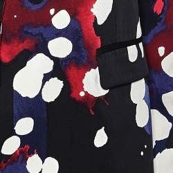 Pre Owned Diane Von Furstenberg Multicolored Printed Silk Vint Stretch Blazer XL