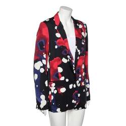 Pre Owned Diane Von Furstenberg Multicolored Printed Silk Vint Stretch Blazer XL