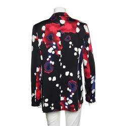 Pre Owned Diane Von Furstenberg Multicolored Printed Silk Vint Stretch Blazer XL