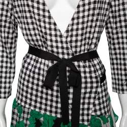 Pre Owned Diane von Furstenberg Multicolored Print Silk Knit Rivera Wrap Dress XL