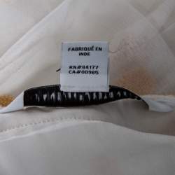 Pre Owned Diane Von Furstenberg Ivory and Gold Embroidered Tulle Vivanette Goddess Gown M