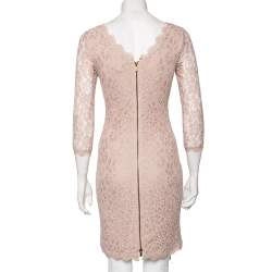 Pre Owned Diane von Furstenberg Dusky Pink Lace Zarita Long Dress XS