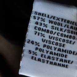 Pre Owned Diane von Furstenberg Black & Animal Printed Wool Mae Mikado Pencil Skirt XS