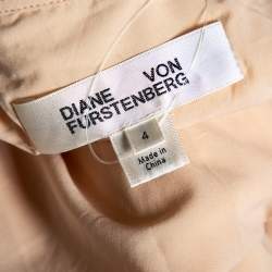 Pre Owned Diane von Furstenberg Colorblock Sequin Embellished Silk One-Shoulder Dress S