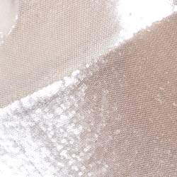 Pre Owned Diane von Furstenberg Colorblock Sequin Embellished Silk One-Shoulder Dress S