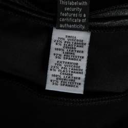 Pre Owned Diane von Furstenberg Black Knit Pele Leather Short Sleeve Dress M