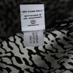 Diane Von Furstenberg Monochrome Cotton Wave Jacquard Pele Snake Dress M