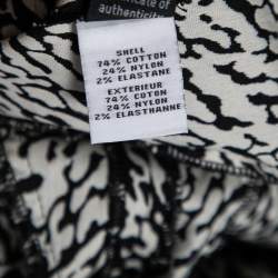 Diane Von Furstenberg Monochrome Cotton Wave Jacquard Pele Snake Dress M