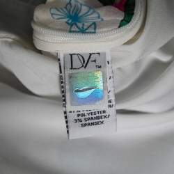 Pre Owned Diane Von Furstenberg Multicolored Printed Silk & Leather Trimmed Lelani Dress S