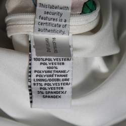 Pre Owned Diane Von Furstenberg Multicolored Printed Silk & Leather Trimmed Lelani Dress S