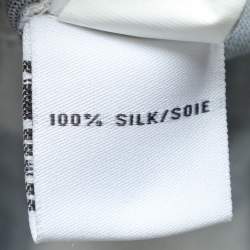 Pre Owned Diane von Furstenberg Navy Blue Floral Printed Silk Knit T72 Mini Wrap Dress M