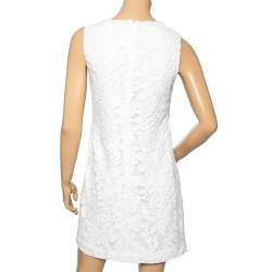 Pre Owned Diane von Furstenberg White Sequin Embellished Lace Kaleb Dress S