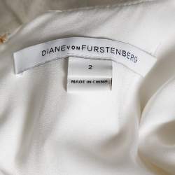 Pre Owned Diane von Furstenberg White Sequin Embellished Lace Kaleb Dress S